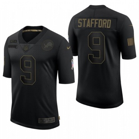 Men's Detroit Lions #9 Matthew Stafford 2020 Black Salute To Service Limited Stitched Jersey