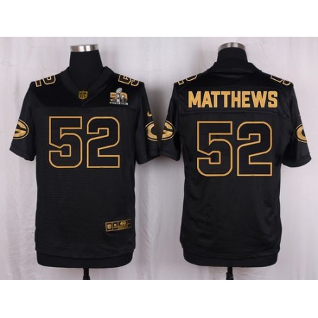 Nike Packers #52 Clay Matthews Black Men's Stitched NFL Elite Pro Line Gold Collection Jersey