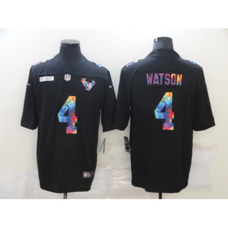 Men's Houston Texans #4 Deshaun Watson 2020 Black Crucial Catch Limited Stitched Jersey
