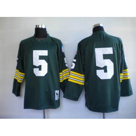 Mitchell & Ness Packers #5 Paul Hornung Green Stitched Throwback NFL Jersey