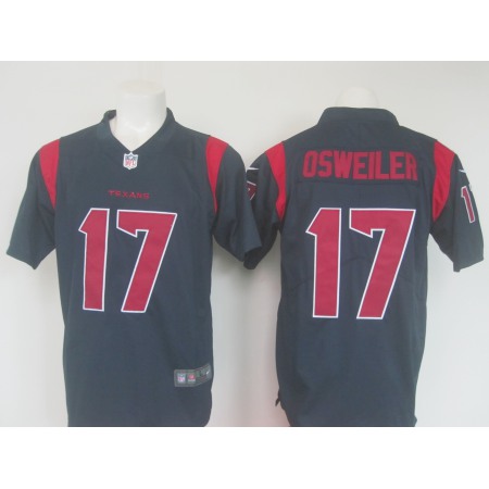 Men's Nike Texans #17 Brock Osweiler Navy Limited Rush Stitched NFL Jersey