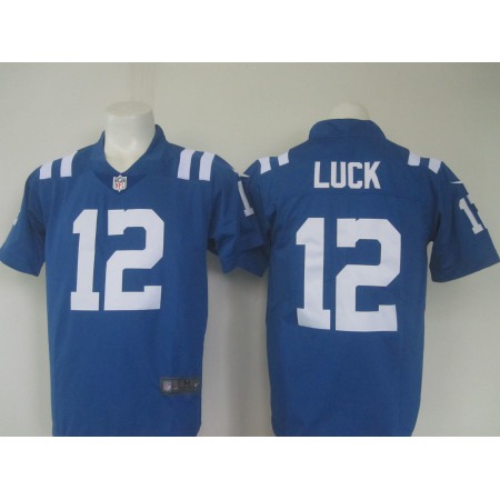 Men's Nike Colts #12 Andrew Luck Blue Limited Rush Stitched NFL Jersey