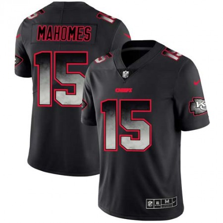 Men's Kansas City Chiefs #15 Patrick Mahomes Black 2019 Smoke Fashion Limited Stitched NFL Jersey