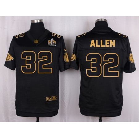 Nike Chiefs #32 Marcus Allen Black Men's Stitched NFL Elite Pro Line Gold Collection Jersey