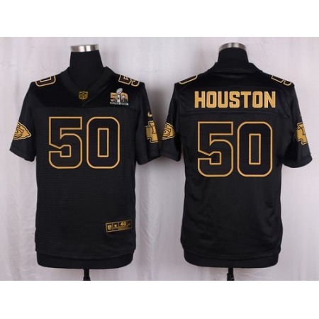 Nike Chiefs #50 Justin Houston Black Men's Stitched NFL Elite Pro Line Gold Collection Jersey
