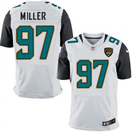 Nike Jaguars #97 Roy Miller White Men's Stitched NFL Elite Jersey