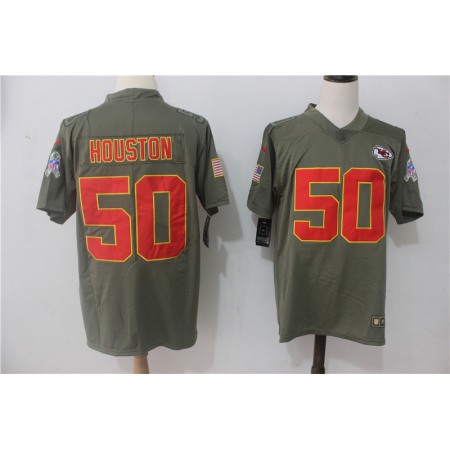 Men's Nike Kansas City Chiefs #50 Justin Houston Olive Salute To Service Limited Stitched NFL Jersey