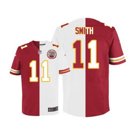 Nike Chiefs #11 Alex Smith Red/White Men's Stitched NFL Elite Split Jersey