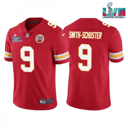Men's Kansas City Chiefs #9 JuJu Smith-Schuster Red Super Bowl LVII Patch Vapor Untouchable Limited Stitched Jersey