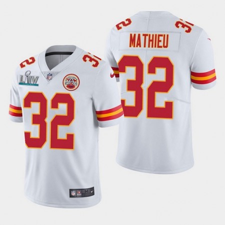 Men's Kansas City Chiefs #32 Tyrann Mathieu Super Bowl LIV White Vapor Untouchable Limited Stitched NFL Jersey