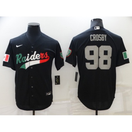 Men's Las Vegas Raiders #98 Maxx Crosby Black Mexico Stitched Jersey