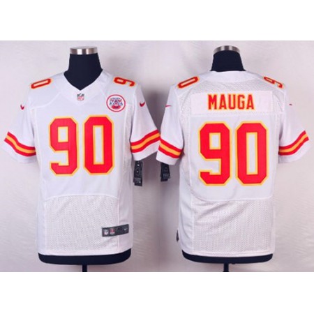 Nike Chiefs #90 Josh Mauga White Men's Stitched NFL Elite Jersey