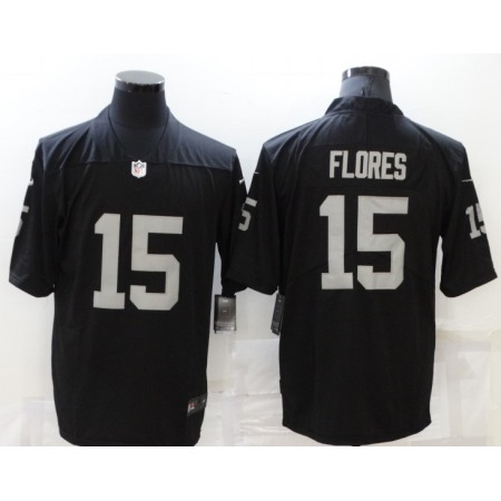 Men's Las Vegas Raiders #15 Tom Flores Black Vapor Untouchable Limited Stitched Football Jersey