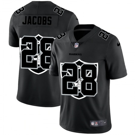 Men's Las Vegas Raiders #28 Josh Jacobs 2020 Black Shadow Logo Limited Stitched Jersey