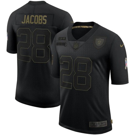 Men's Las Vegas Raiders #28 Josh Jacobs Black 2020 Salute To Service Limited Stitched Jersey