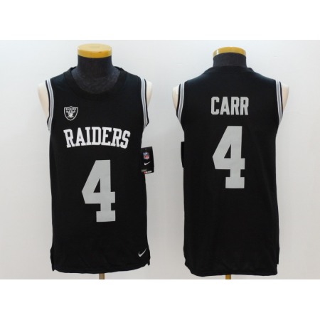 Men's Oakland Raiders #4 Derek Carr Black Vapor Untouchable Player Limited Jersey