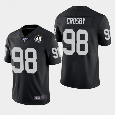 Men's Oakland Raiders #98 Maxx Crosby 2019 Black 100th Season With 60 Patch Vapor Untouchable Limited NFL Stitched Jersey