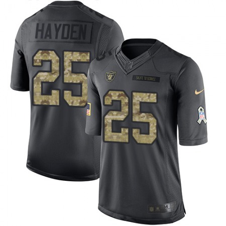 Nike Raiders #25 D.J. Hayden Black Men's Stitched NFL Limited 2016 Salute To Service Jersey