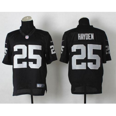Nike Raiders #25 D.J. Hayden Black Team Color Men's Stitched NFL Elite Jersey