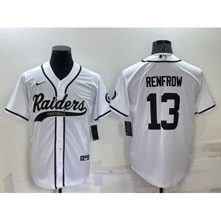 Men's Las Vegas Raiders #13 Hunter Renfrow White Cool Base Stitched Baseball Jersey