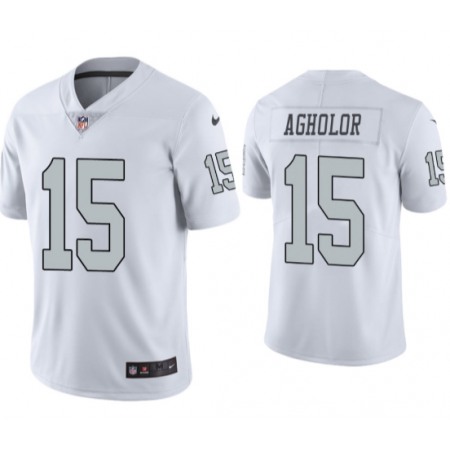 Men's Las Vegas Raiders #15 Nelson Agholor White Color Rush Limited Stitched Jersey