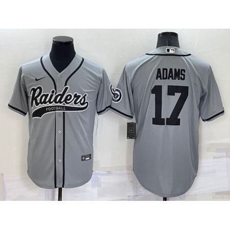 Men's Las Vegas Raiders #17 Davante Adams Grey Cool Base Stitched Baseball Jersey