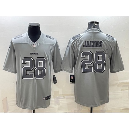 Men's Las Vegas Raiders #28 Josh Jacobs Grey Atmosphere Fashion Stitched Jersey