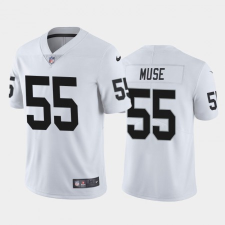 Men's Las Vegas Raiders #55 Tanner Muse White Vapor Untouchable Limited Stitched Jersey