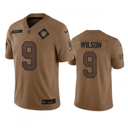 Men's Las Vegas Raiders #9 Tyree Wilson 2023 Brown Salute To Service Limited Stitched Football Jersey