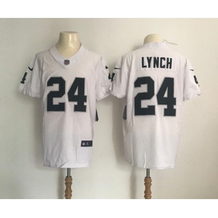 Men's Oakland Raiders #24 Marshawn Lynch White Vapor Untouchable Elite Stitched NFL Jersey
