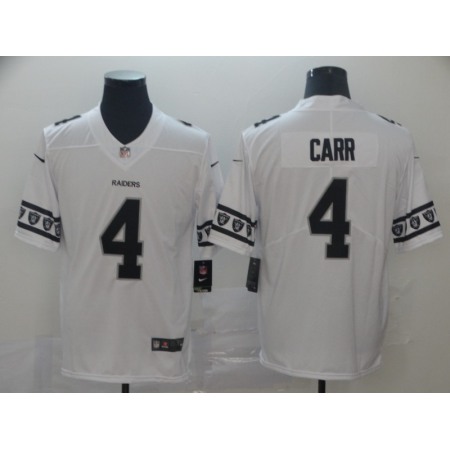 Men's Oakland Raiders #4 Derek Carr White 2019 Team Logo Cool Edition Stitched NFL Jersey