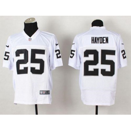 Nike Raiders #25 D.J. Hayden White Men's Stitched NFL Elite Jersey