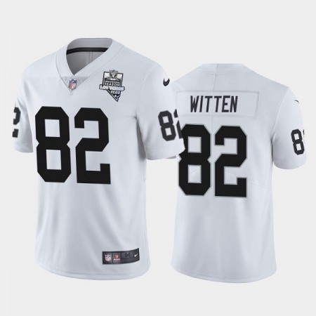 Men's Las Vegas Raiders #82 Jason Witten White 2020 Inaugural Season Vapor Limited Stitched Jersey