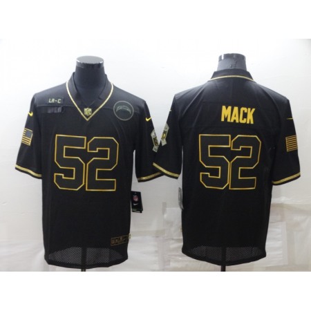 Men's Los Angeles Chargers #52 Khalil Mack Black/Gold Salute To Service Limited Stitched Jersey