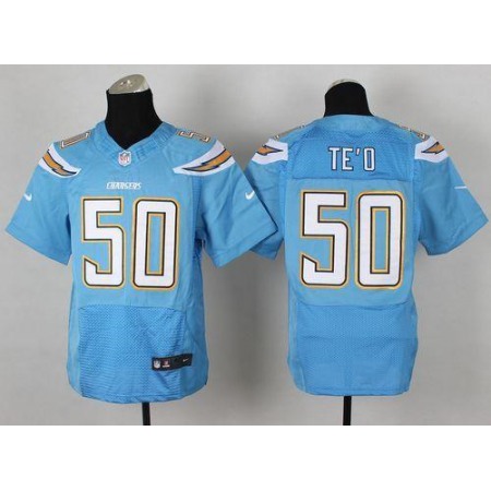 Nike Chargers #50 Manti Te'o Electric Blue Alternate Men's Stitched NFL New Elite Jersey