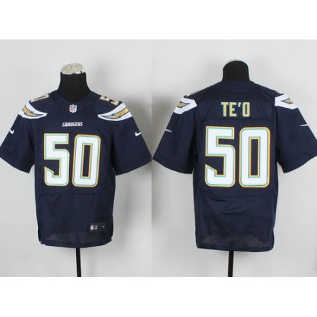 Nike Chargers #50 Manti Te'o Navy Blue Team Color Men's Stitched NFL New Elite Jersey