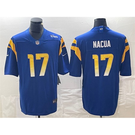 Men's Los Angeles Rams #17 Puka Nacua Blue Vapor Untouchable Limited Stitched Jersey