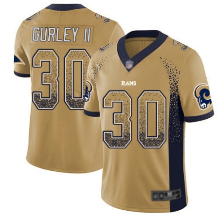 Men's Los Angeles Rams #30 Todd Gurley II Gold 2018 Drift Fashion Color Rush Limited Stitched NFL Jersey