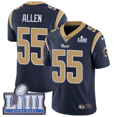 Men's Los Angeles Rams #55 Brian Allen Navy Blue Super Bowl LIII Vapor Untouchable Limited Stitched NFL Jersey