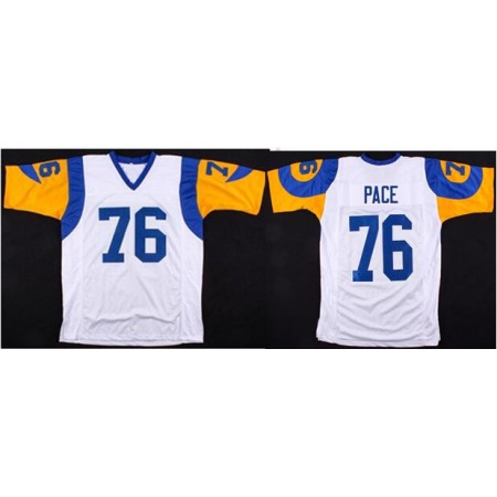 Men's Los Angeles Rams #76 Orlando Pace White Throwback Stitched NFL Jersey