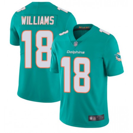 Men's Miami Dolphins #18 Preston Williams Aqua Vapor Untouchable Limited Stitched Jersey