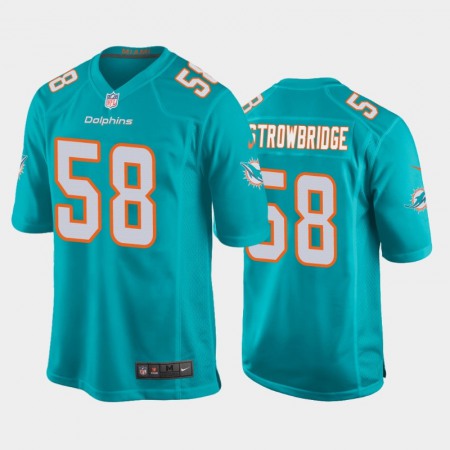 Men's Miami Dolphins #58 Jason Strowbridge Aqua Stitched Jersey