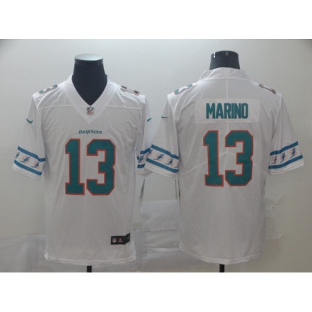 Men's Miami Dolphins #13 Dan Marino White Team Logo Stitched NFL Jersey
