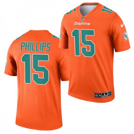 Men's Miami Dolphins #15 Jaelan Phillips 2021 Orange Inverted Legend Stitched Football Jersey