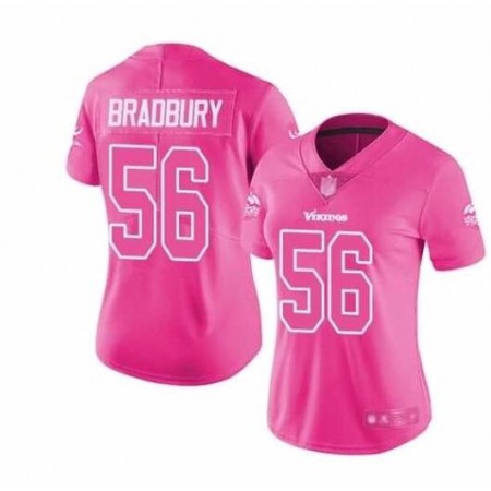 Men's Minnesota Vikings #56 Garrett Bradbury Pink Vapor Untouchable Limited Stitched Jersey