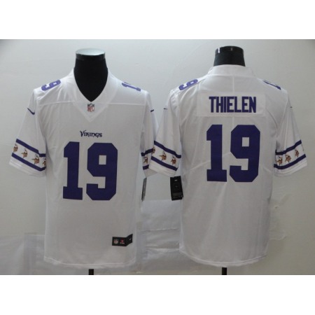 Men's Minnesota Vikings #19 Adam Thielen White 2019 Team Logo Limited Stitched NFL Jersey