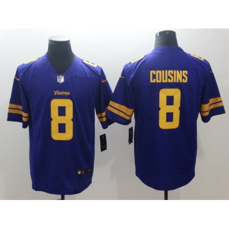 Men's Minnesota Vikings #8 Kirk Cousins Purple Limited Color Rush Stitched NFL Jersey