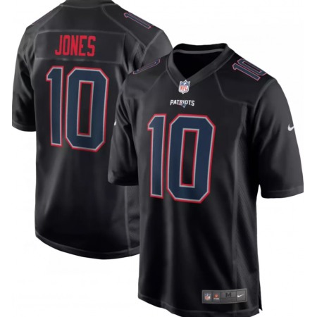 Men's New England Patriots #10 Mac Jones Black Stitched Football Jersey