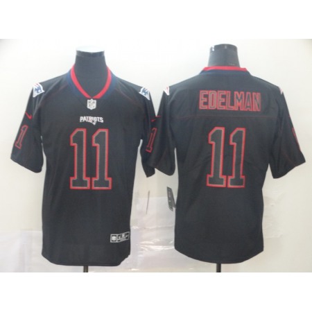 Men's New England Patriots #11 Julian Edelman 2019 Black Lights Out Stitched NFL Jersey