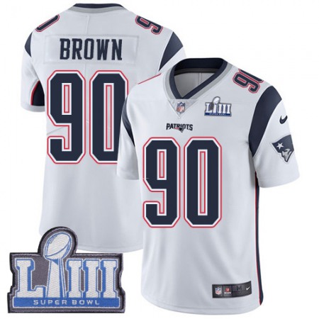 Men's New England Patriots #90 Malcom Brown Navy Blue Super Bowl LIII Vapor Untouchable Limited Stitched NFL Jersey